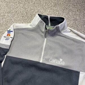 Elevate Vancouver 2010 Canada Olympic Fleece Sweatshirt Mens Medium Gray 1/4 Zip